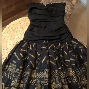 Vintage British Designer Zandra Rhodes at Fifth Avenue Silk Evening Dress